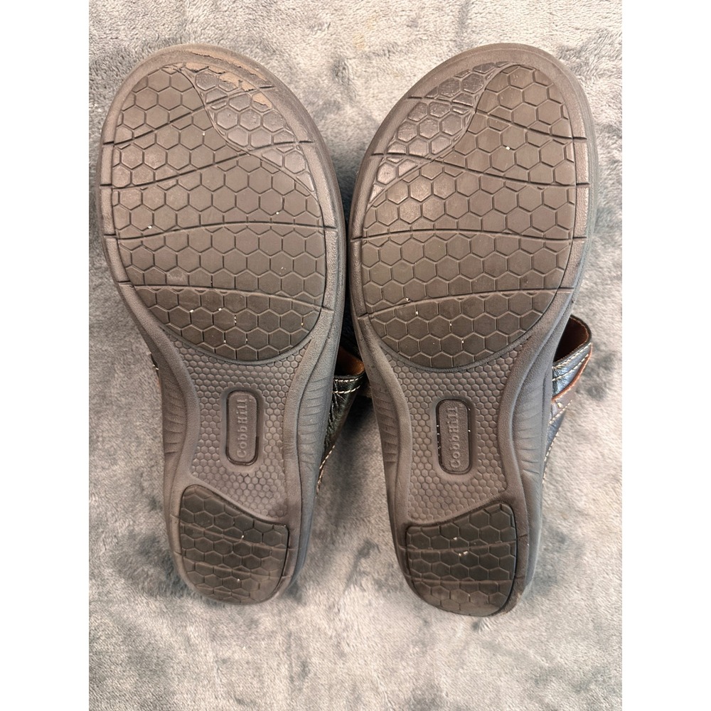 Cobb Hill New Balance RevLite Metallic Pewter Leather Slide Sandals CBP06PT 9M - Picture 5 of 5